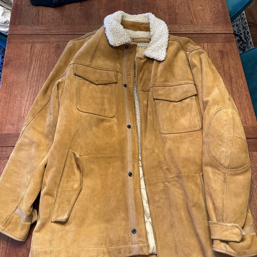 GAP Tan Military Field Jacket with Fleece Collar